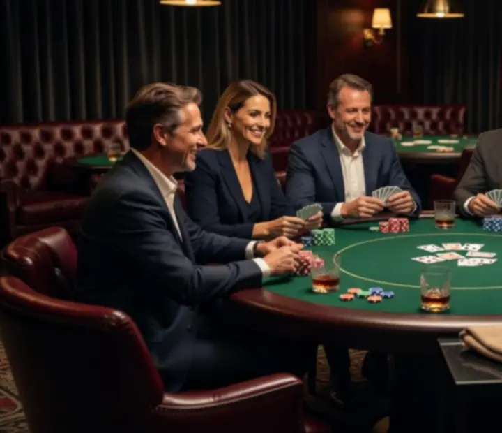 Momentky z privátního pokerového večera v lounge prostředí
