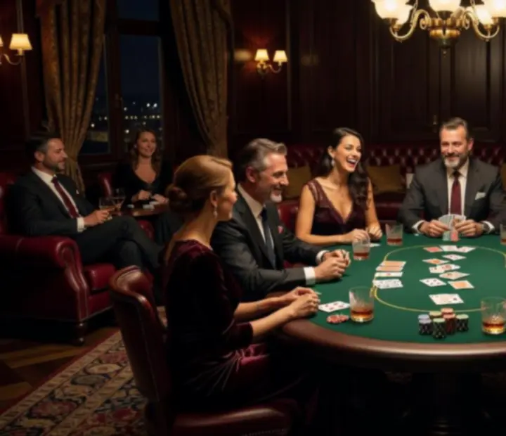 Privátní pokerový večírek v lounge atmosféře