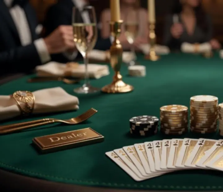 Hosté si užívají večerní atmosféru u pokerového stolu